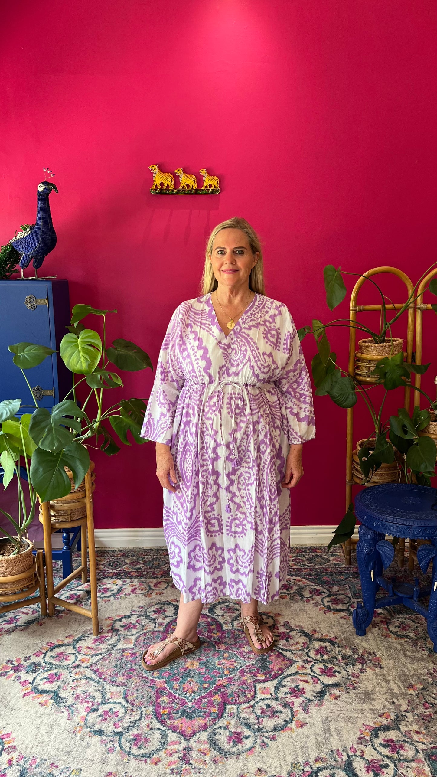 Meera Kaftan - Lilac on white
