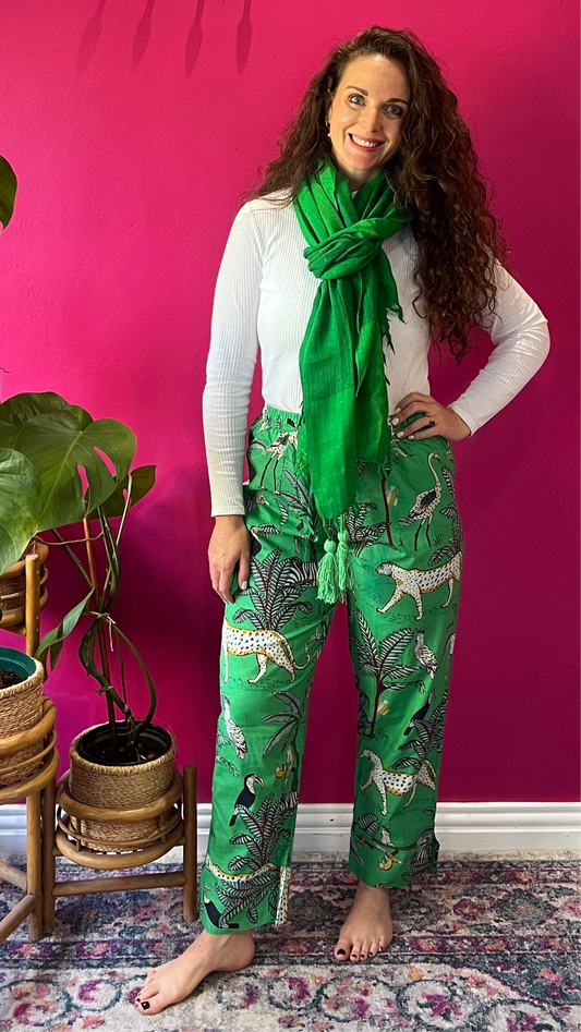 Lucky Pants - Forest Green Zebra