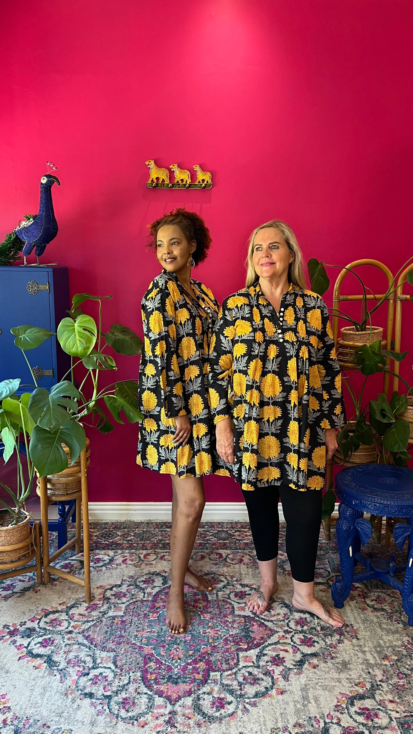 Gypsey Blouse - Yellow Marigold on Black