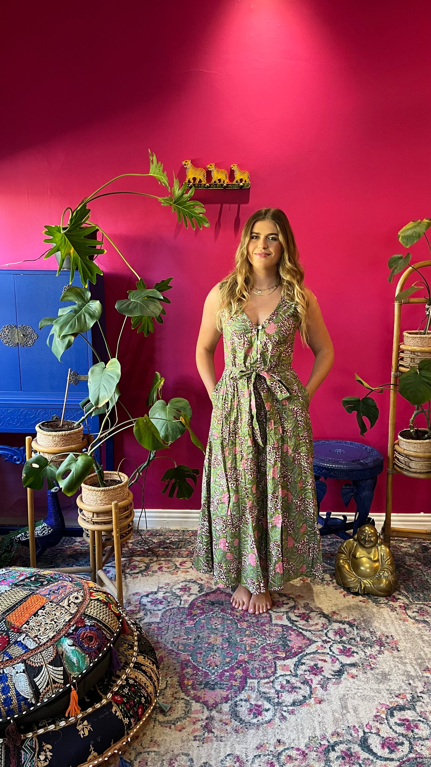 Avatar Dress - Green and Pink Floral