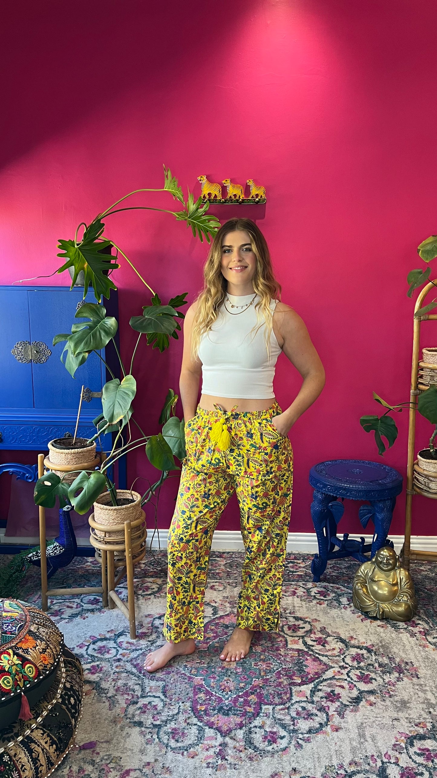Lucky Pants - Bright Yellow Foxy Print
