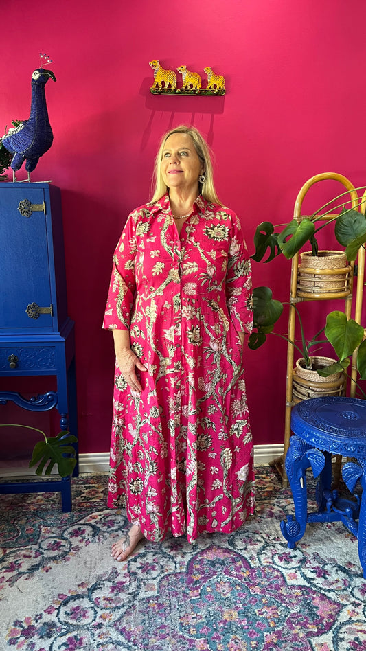 Sammy Joy Dress - Hot Pink Floral