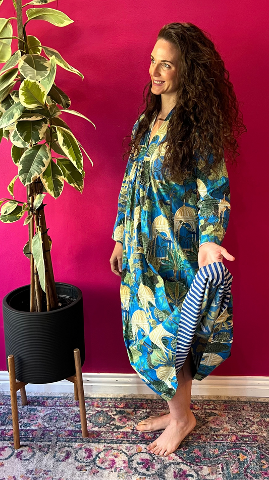 Rori Rose Dress - Teal Blue Mogul Peacock