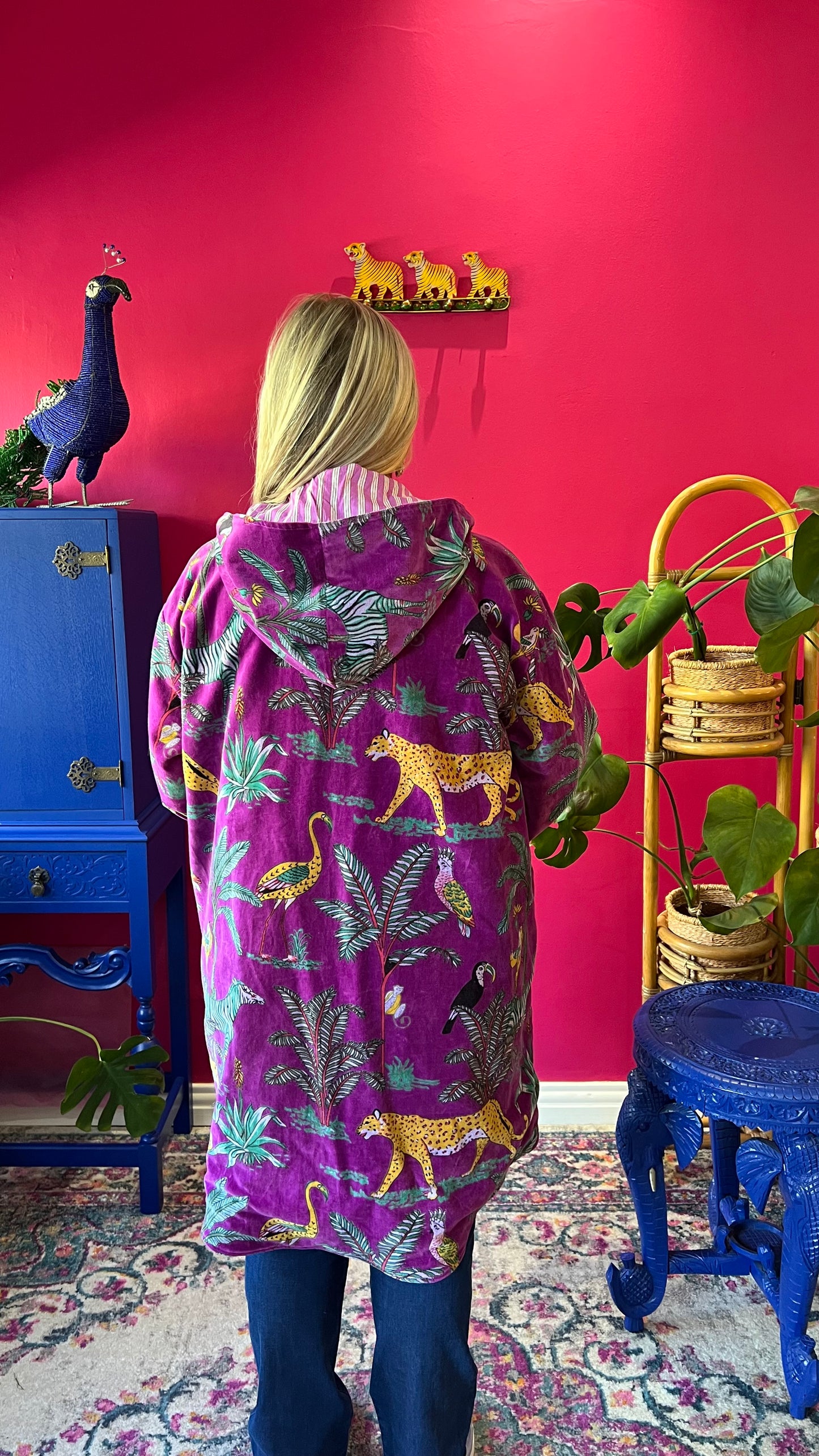 Velvet Paddington Jacket - Purple Zebra
