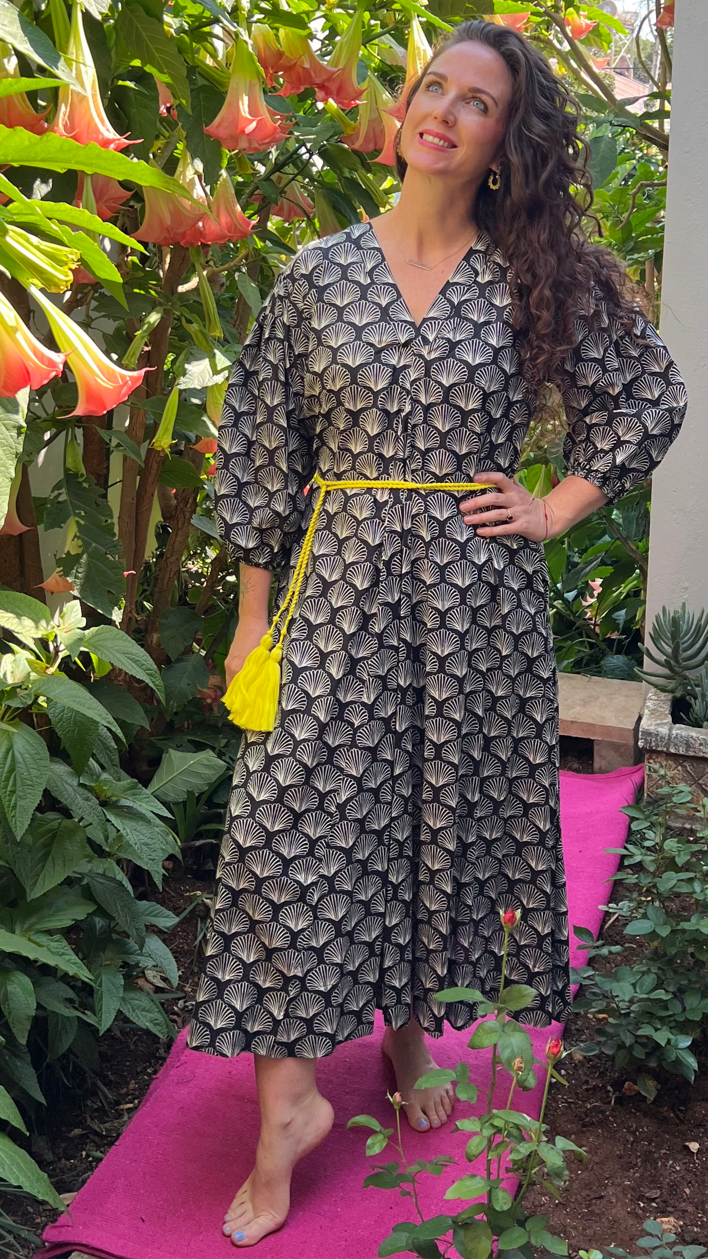 Nicolett Dress - Black Shells