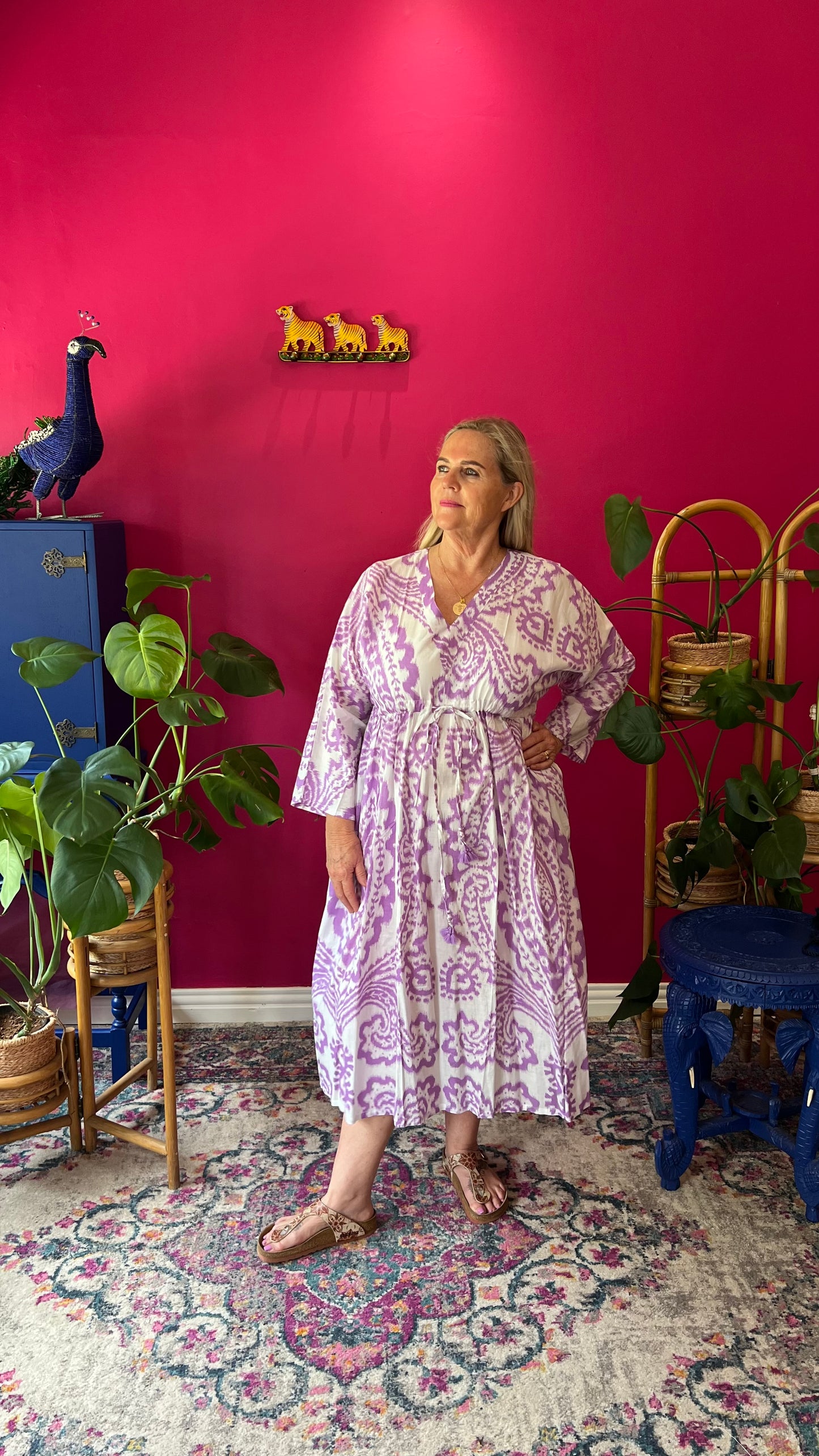Meera Kaftan - Lilac on white