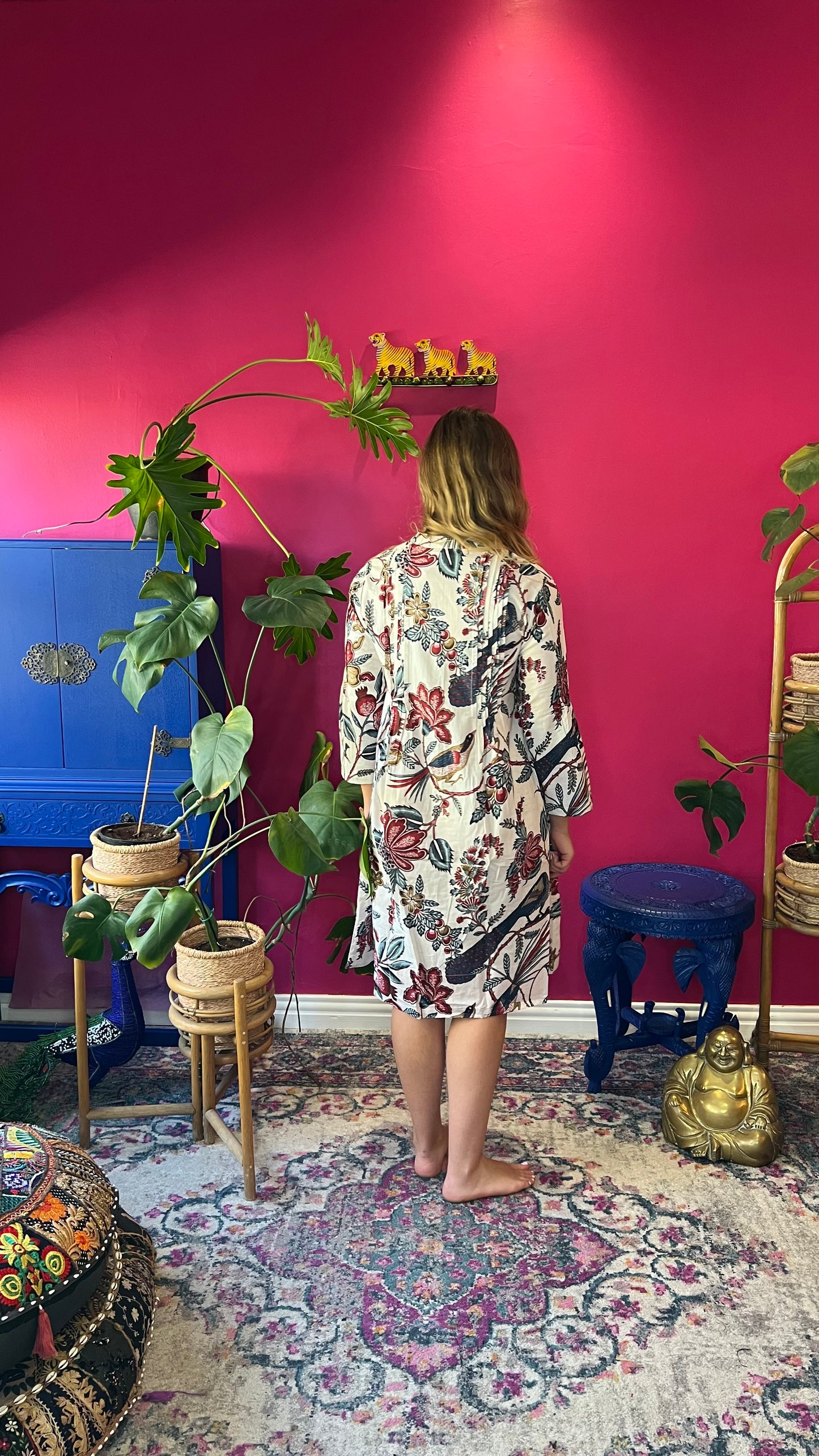 Gypsey Dress - White Pomegranate Peacock