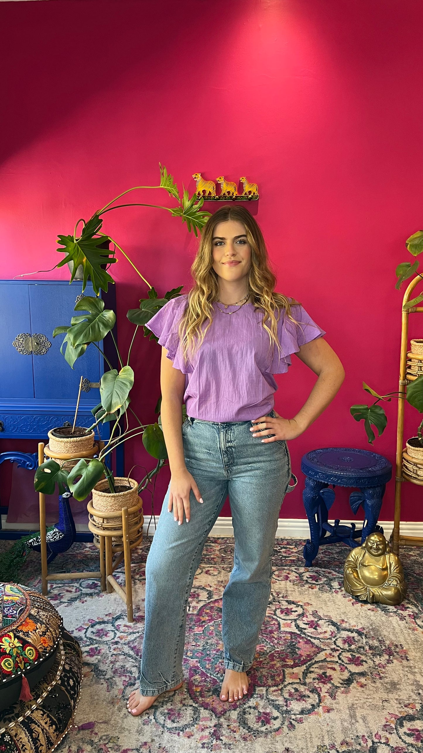 Frilly Lily Blouse - Dark Mauve