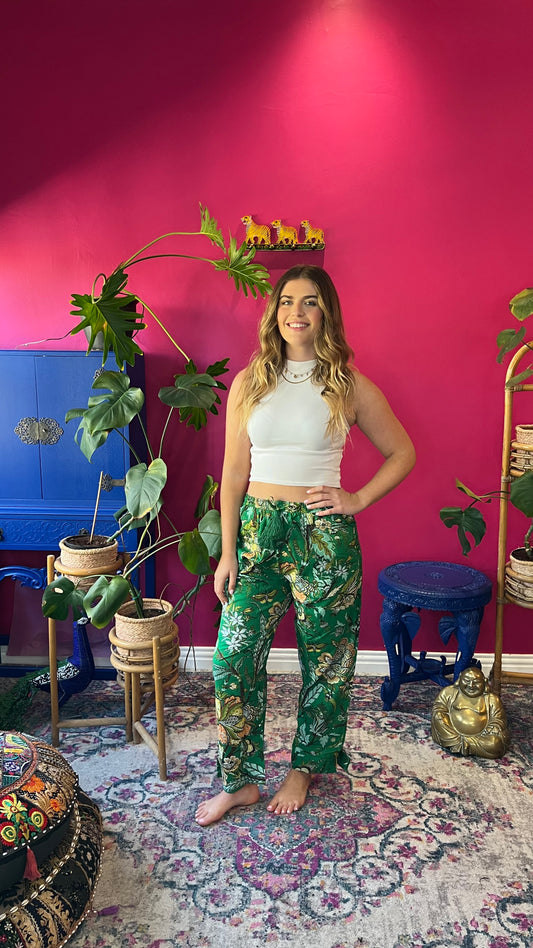 Lucky Pants - Bright Green Bold Vine