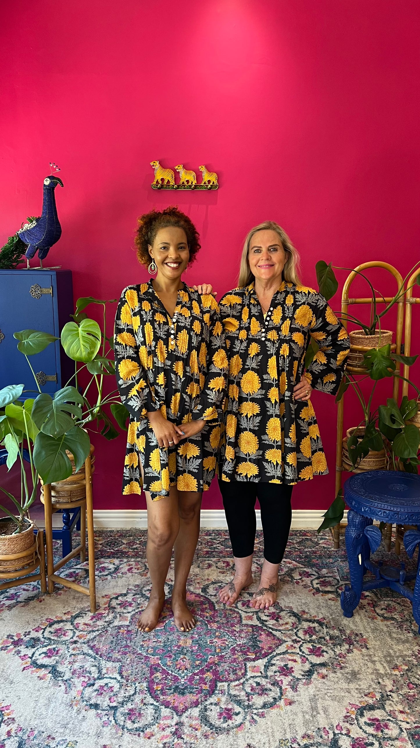 Gypsey Blouse - Yellow Marigold on Black