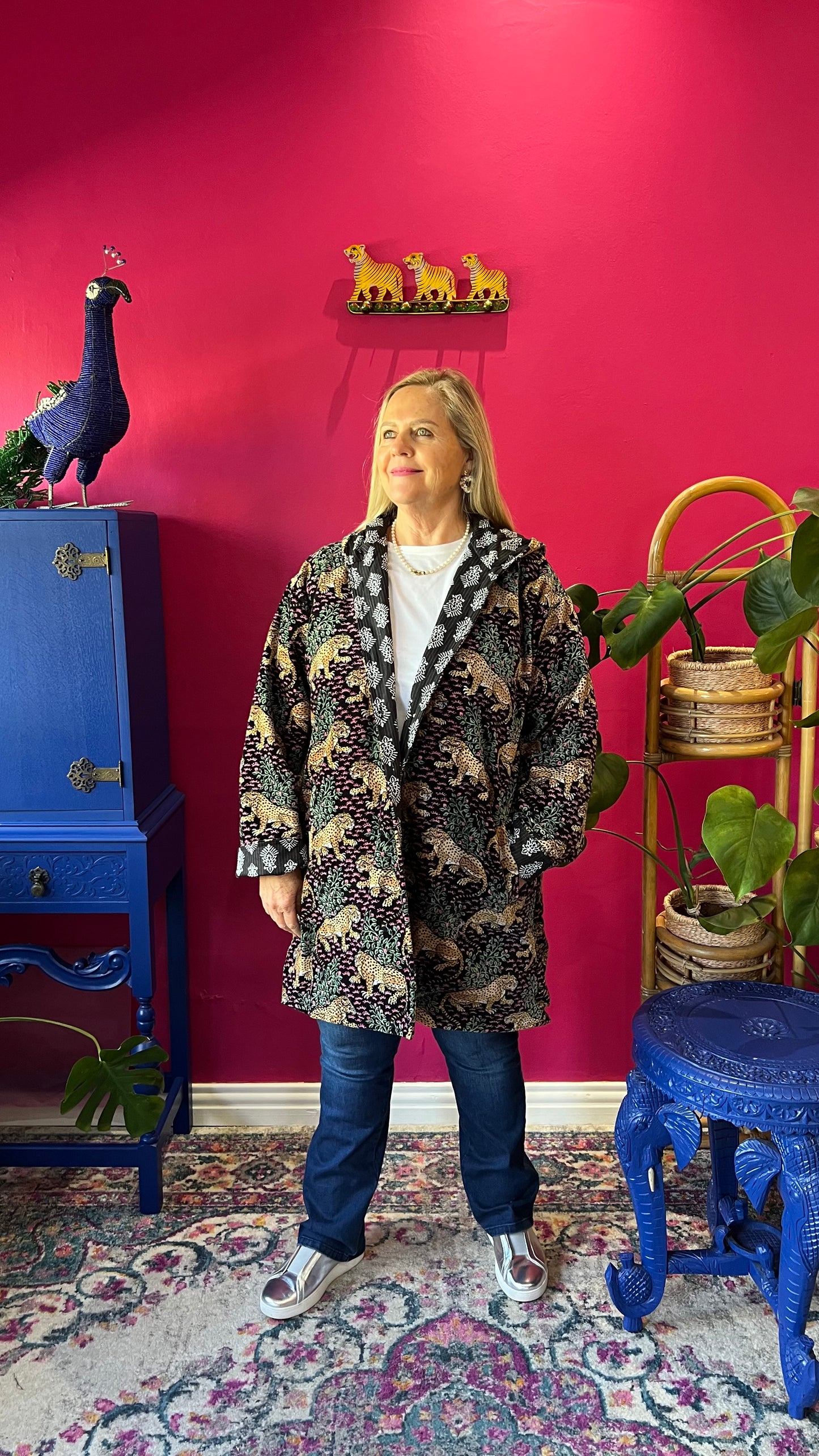 Velvet Paddington Jacket - Black Leopard