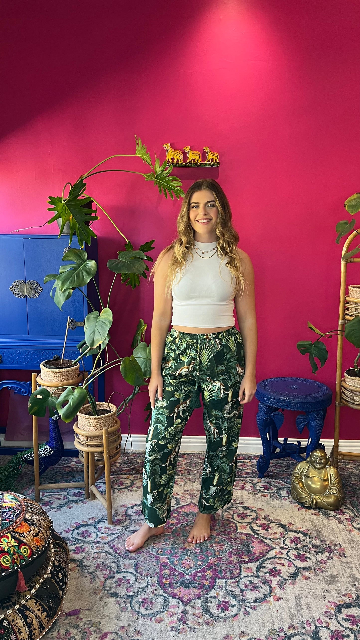 Lucky Pants - Bottle Green Leopard & Monkey