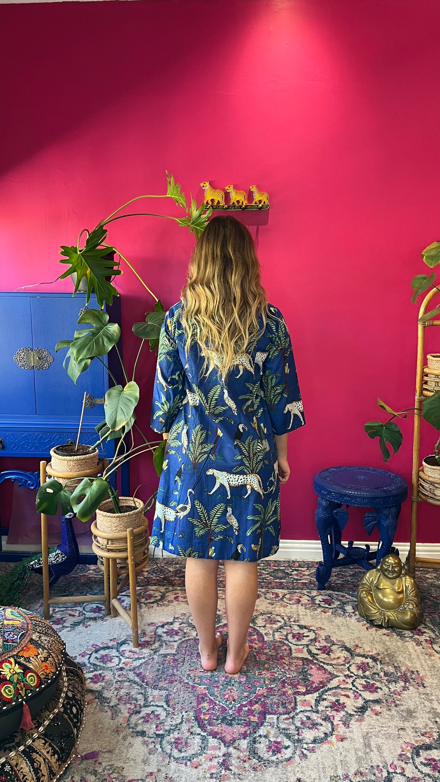 Short Rori Rose Dress - Royal Blue Zebra