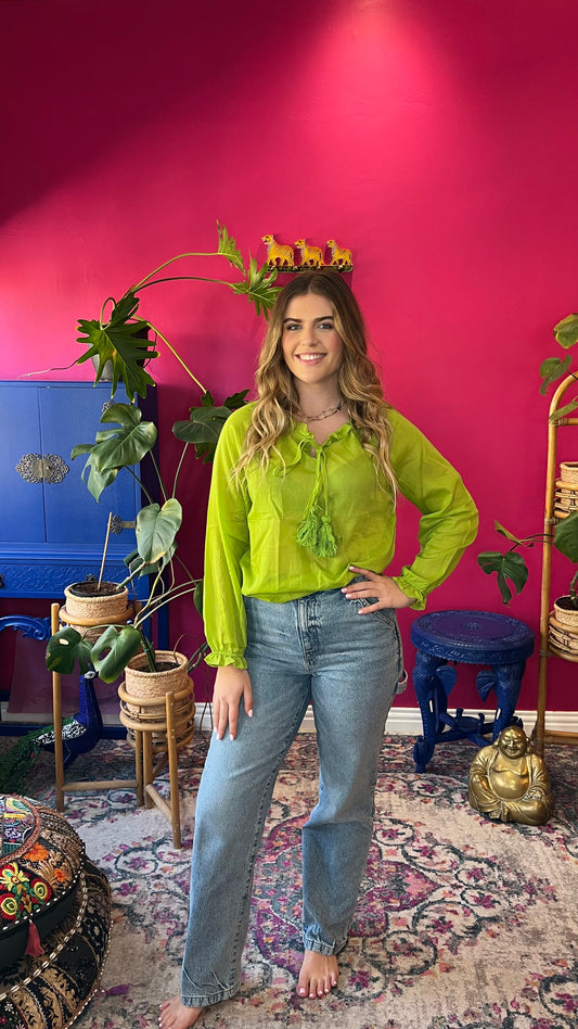 Tessji Top- Chartreuse