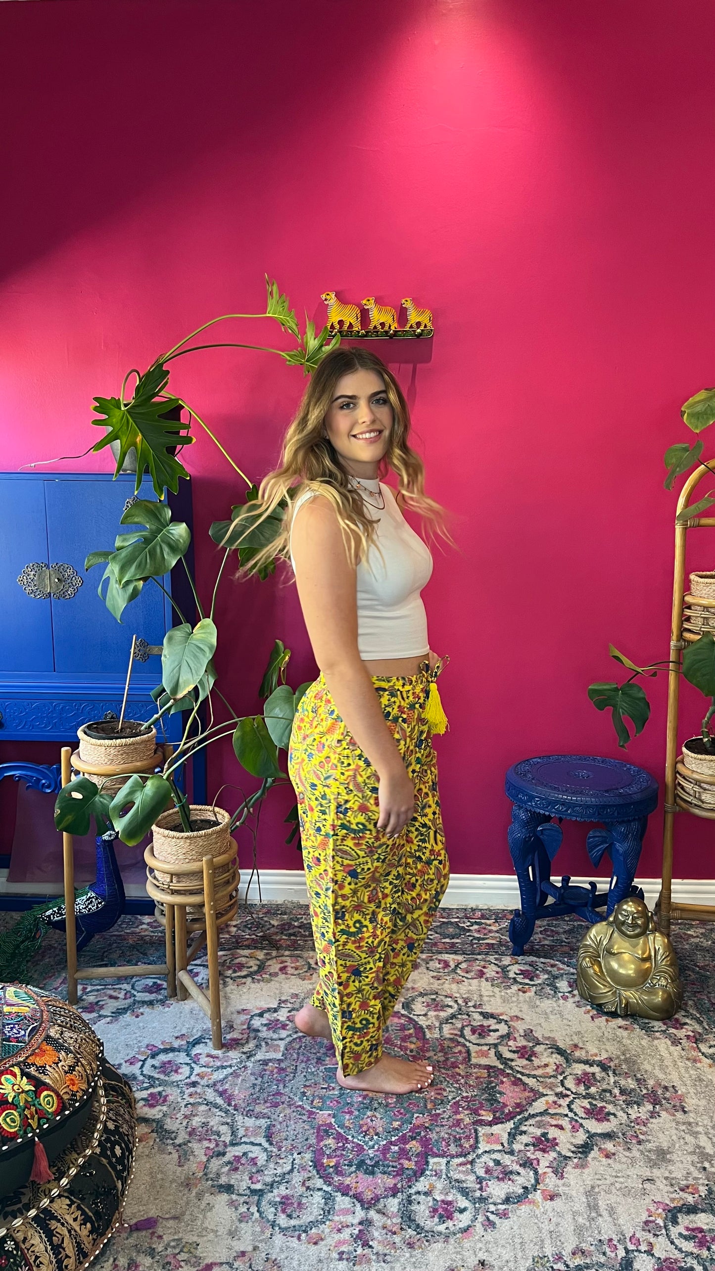 Lucky Pants - Bright Yellow Foxy Print