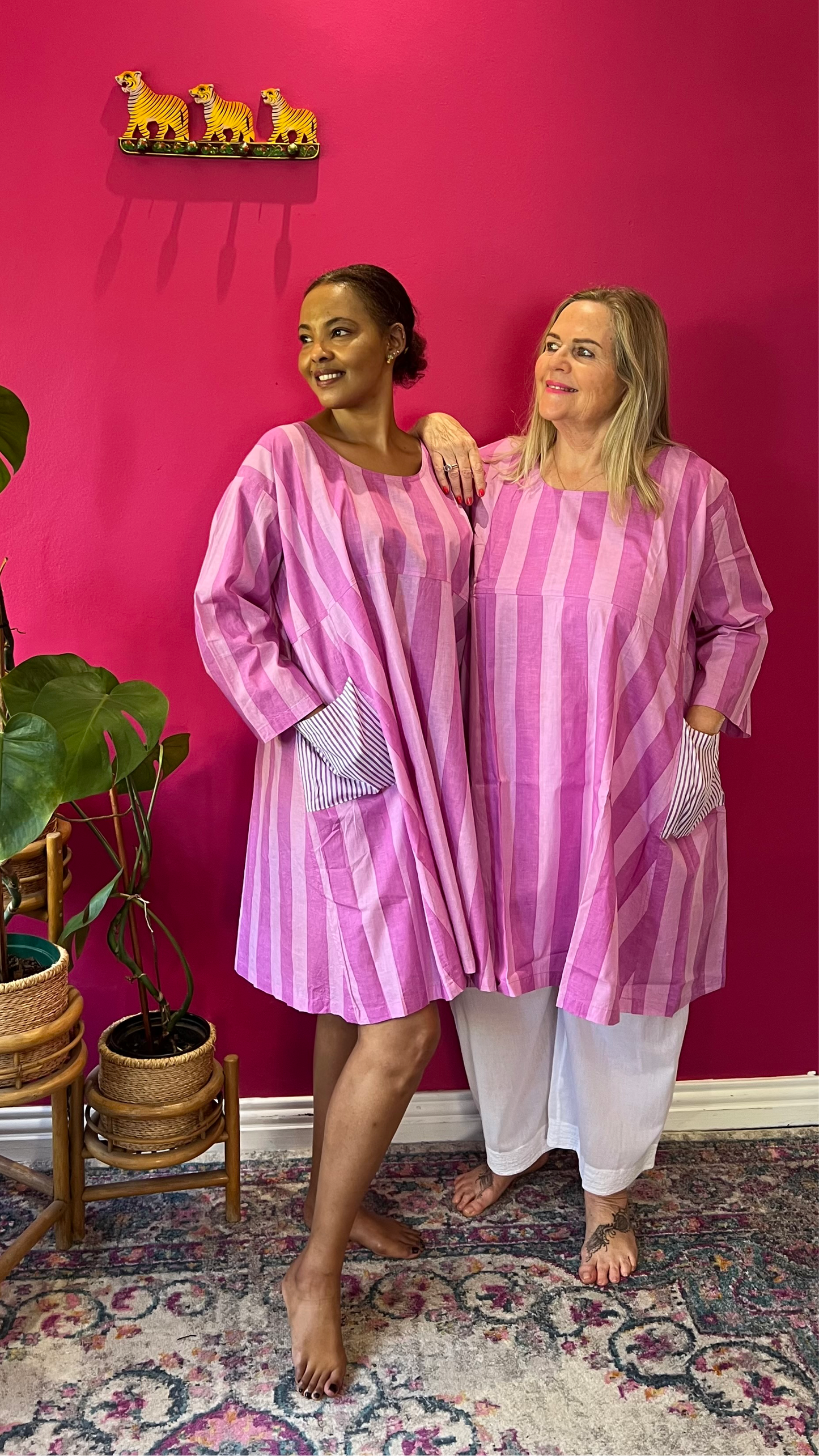 Babydoll Dress - Candy Floss Contrasting Stripe