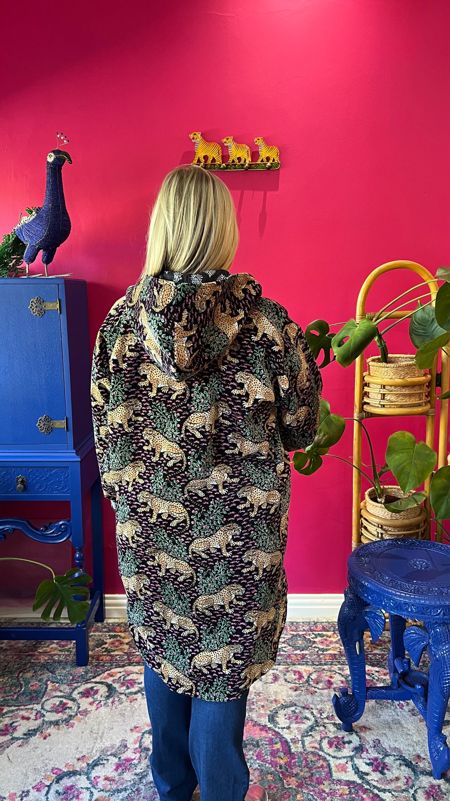 Velvet Paddington Jacket - Black Leopard