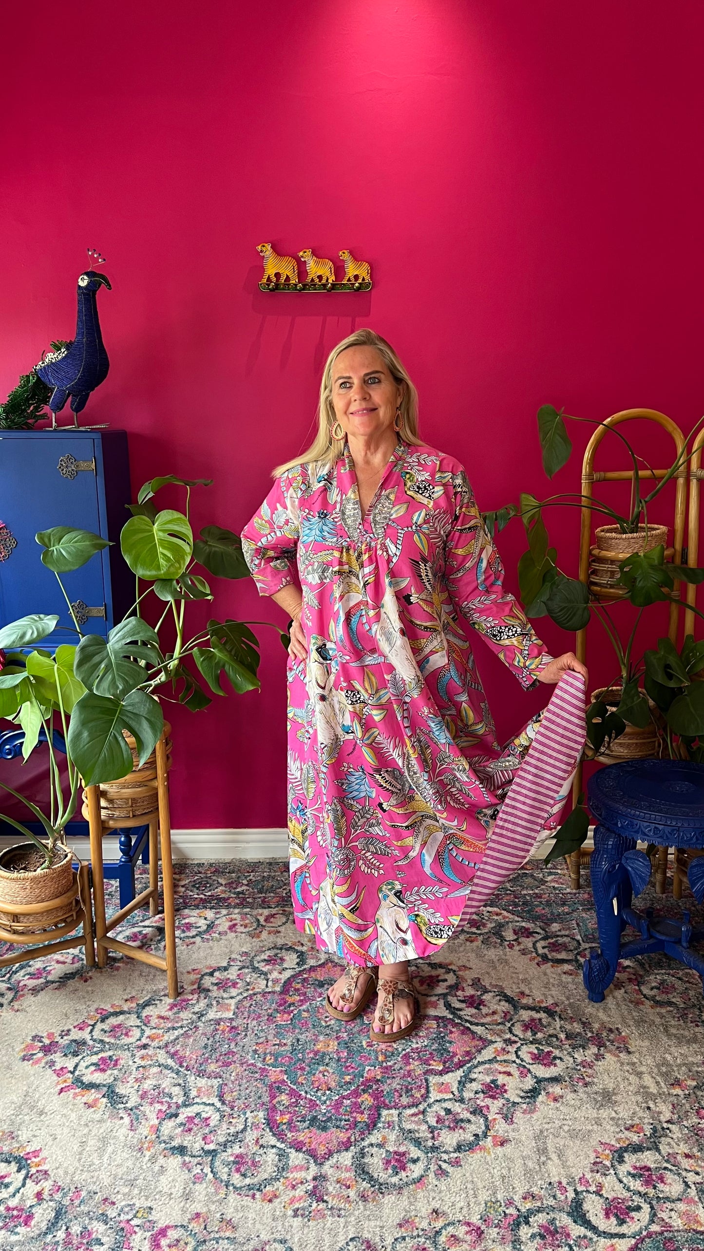 Rori Rose Dress - Pink Monkey Print