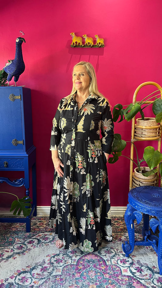 Sammy Joy Dress - Black Palm