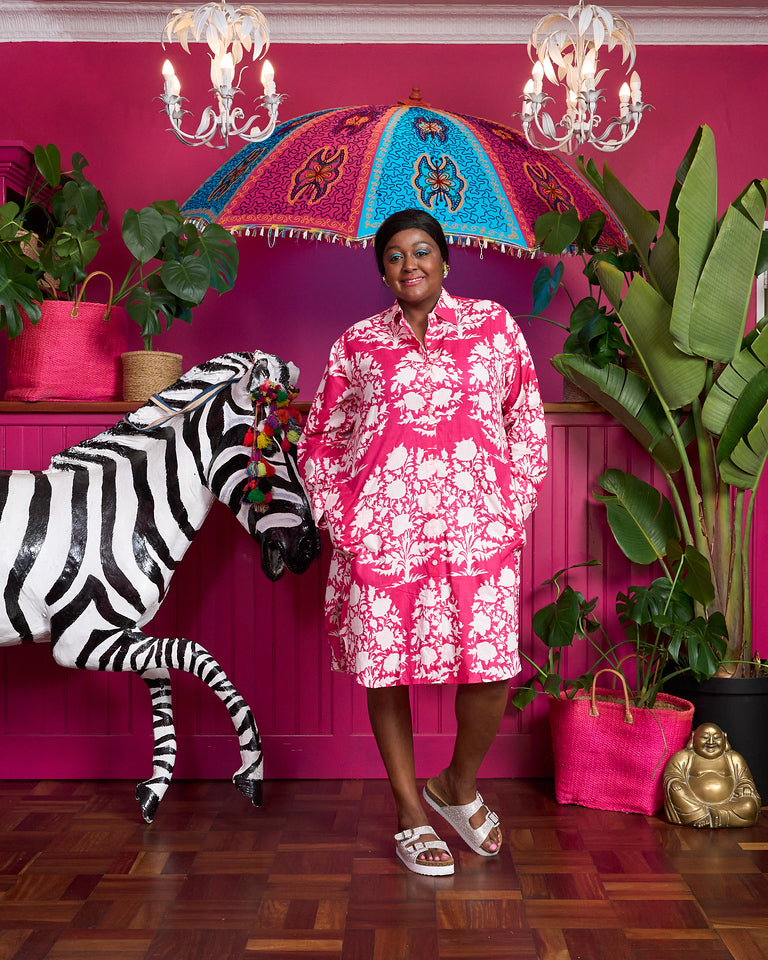 Boyfriend Shirt Dress 3.0 -Hot Pink Wish fulfilling Tree