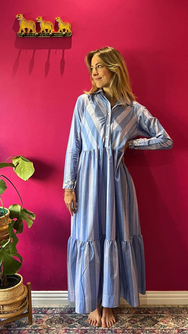 Christabella Dress - Contrasting Lavender Stripes