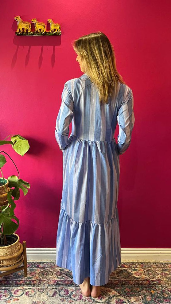 Christabella Dress - Contrasting Lavender Stripes