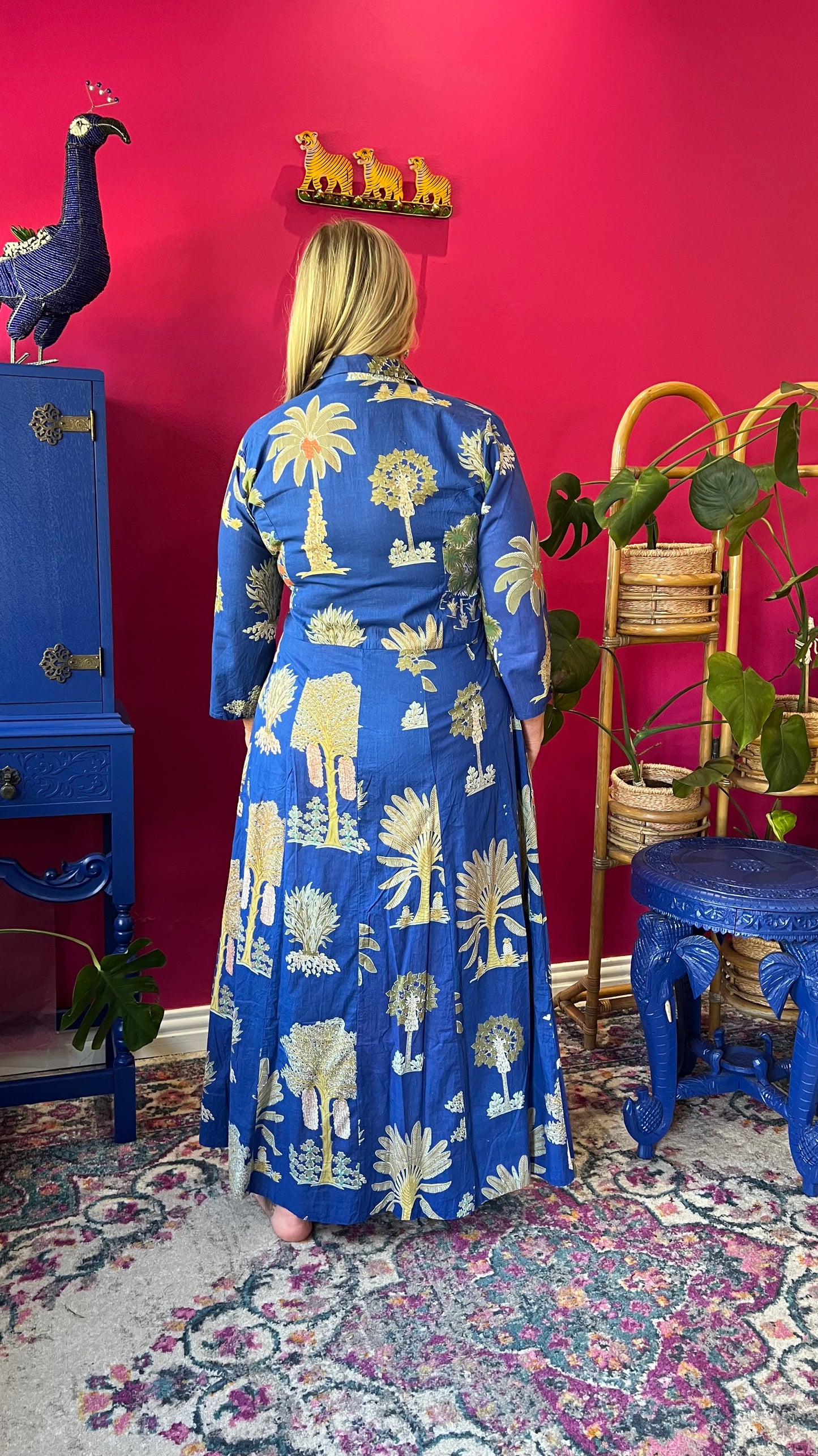 Sammy Joy Dress - Royal Blue Palm