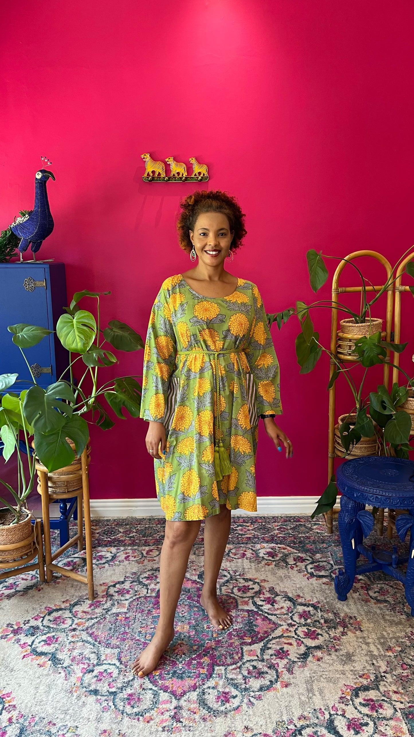 Babydoll Dress - Green Marigold
