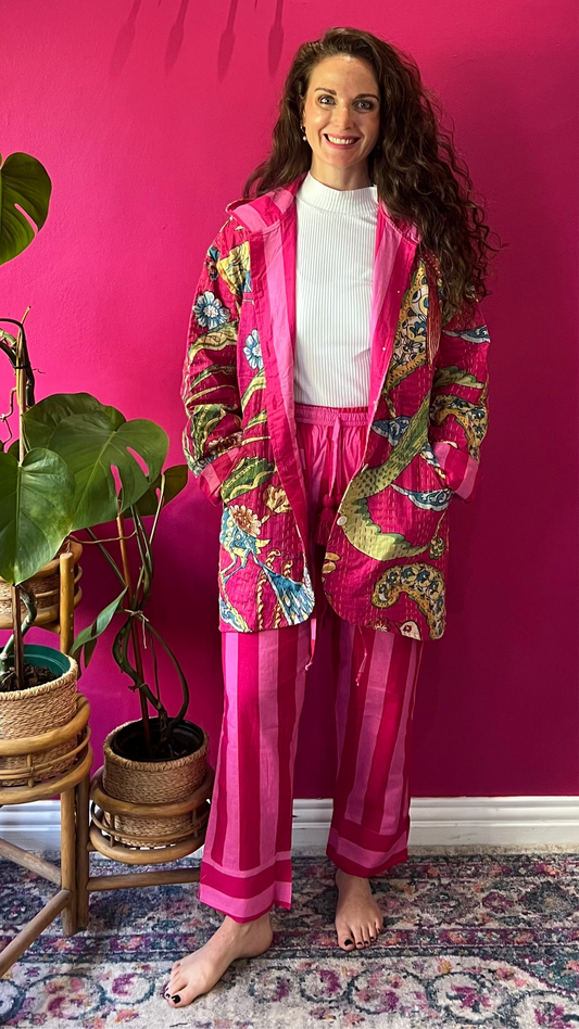 Lucky Pants - Hot Pink Contrasting Stripe