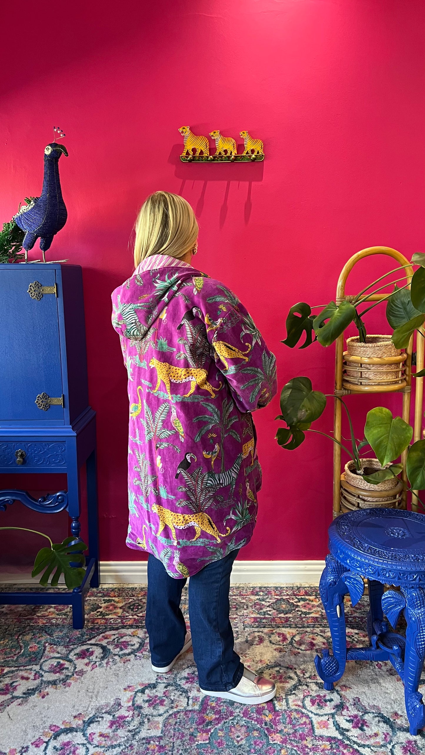 Velvet Paddington Jacket - Purple Zebra