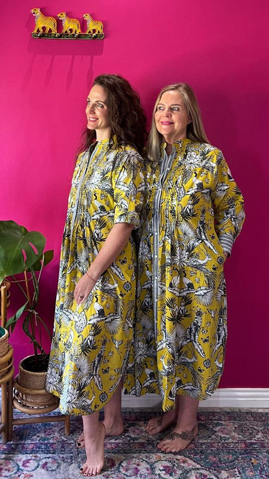 Ella Bella Shirt Dress - Chartreuse Tiger King