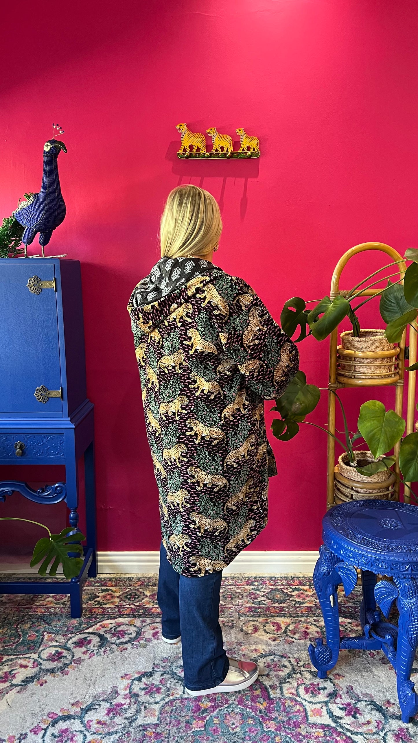 Velvet Paddington Jacket - Black Leopard