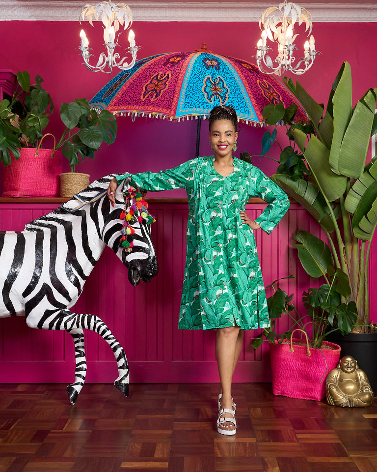 Gypsey Dress - Green Banana Leaf