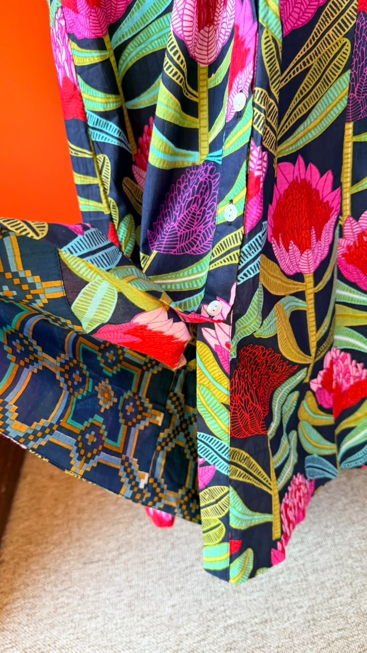 Sammy Joy 2.0 Navy Blue with Vibrant Red and Pink Proteas