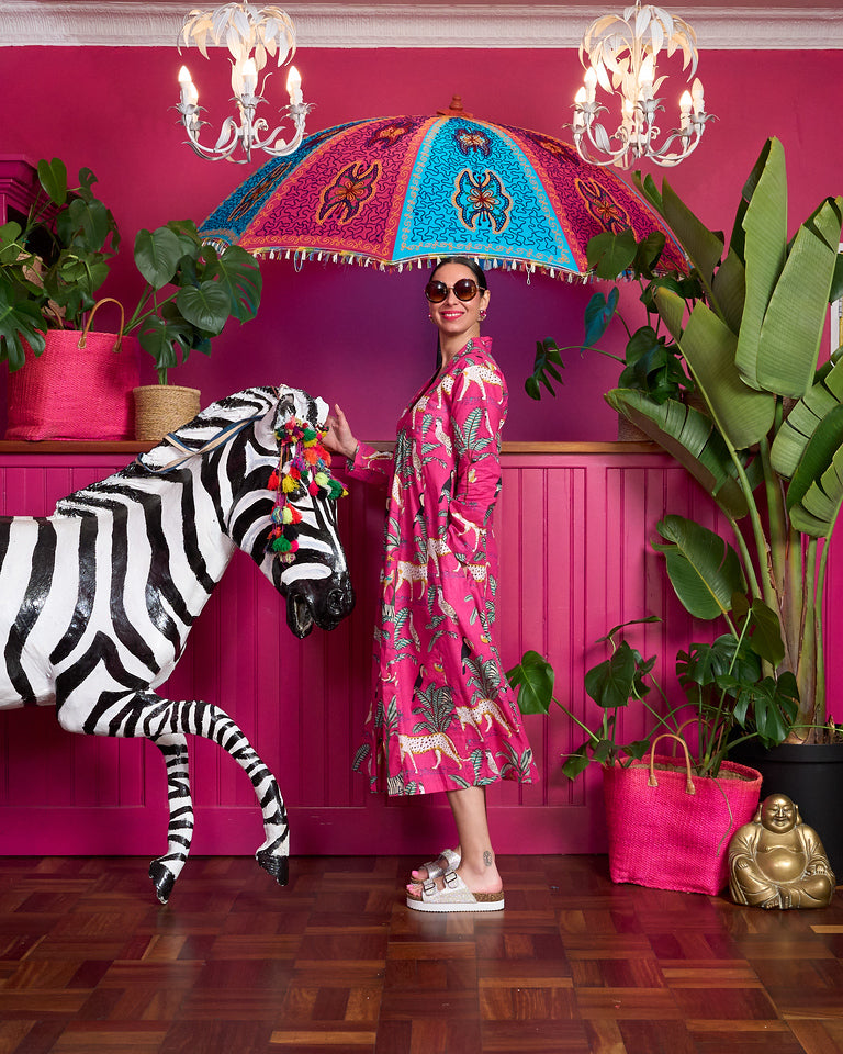 Rori Rose Dress - Hot Pink Zebra