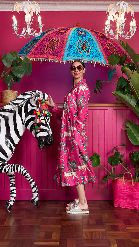 Rori Rose Dress - Hot Pink Zebra