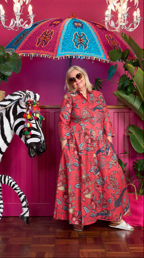 Sammy Joy Dress - Pomegranate Peacock