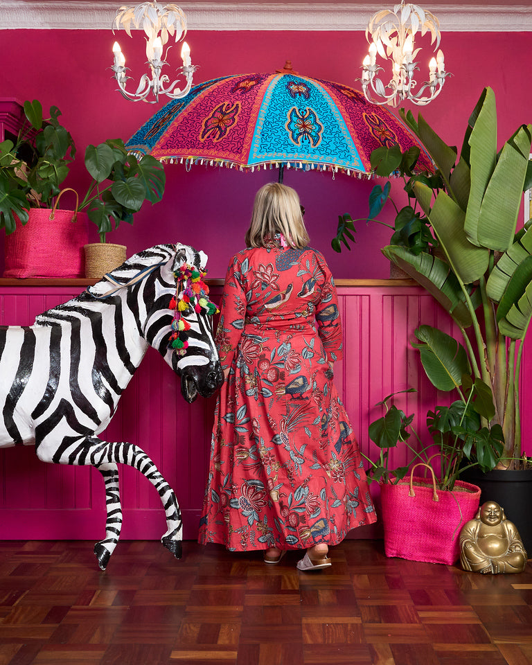 Sammy Joy Dress - Pomegranate Peacock
