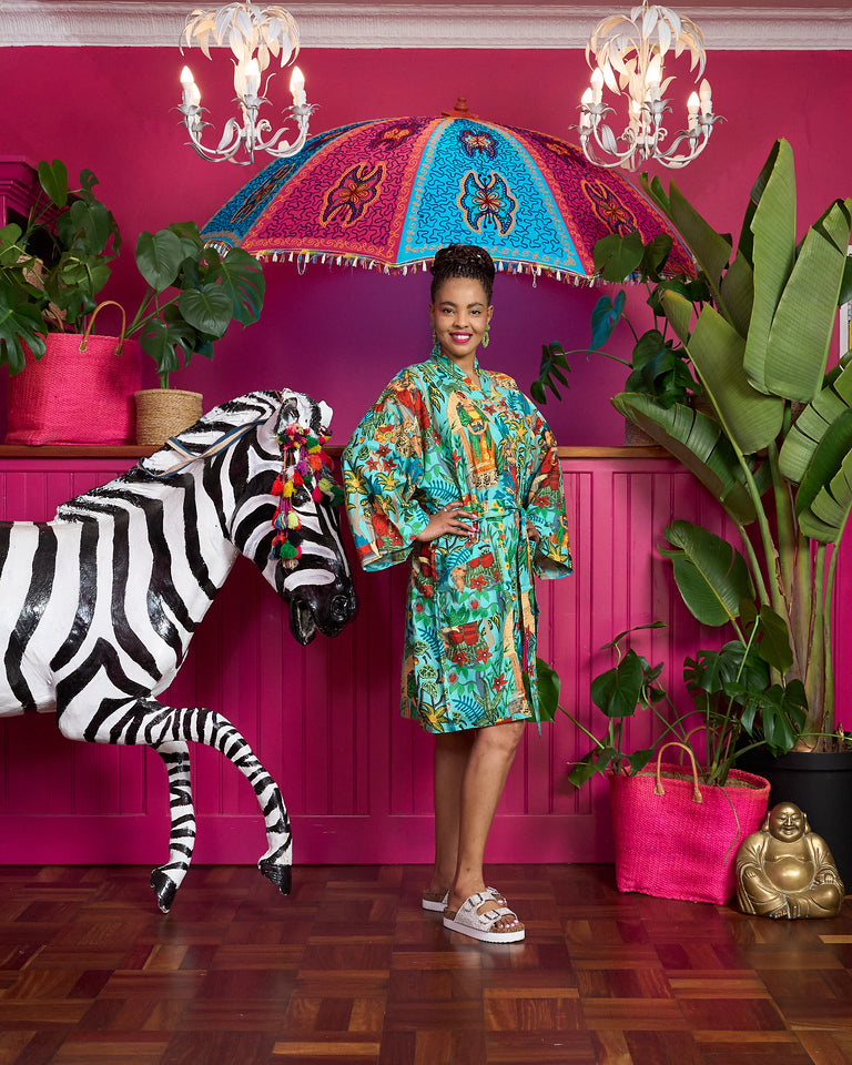 Short Kimono - Turquoise Frida