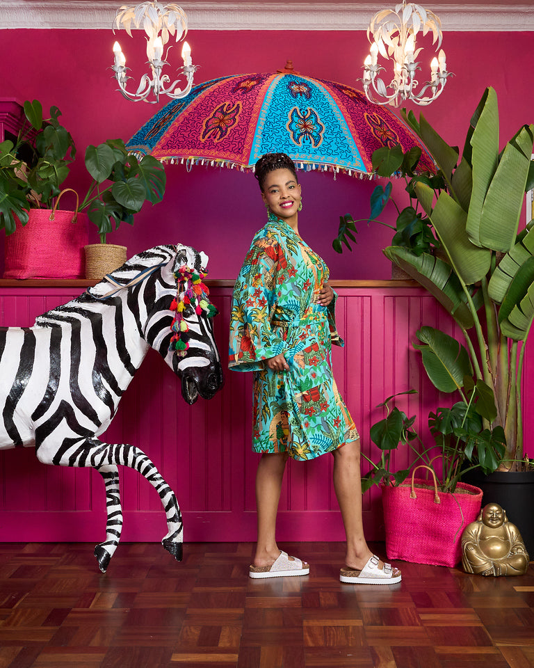 Short Kimono - Turquoise Frida