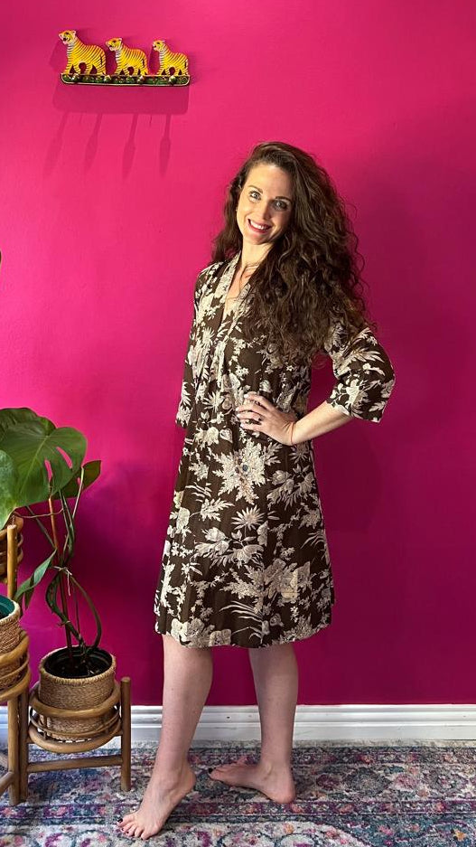 Short Rori Rose Dress - Chocolate Brown Vintage