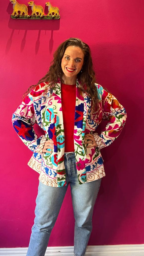 Suzani Cotton Jacket - Under The Sea