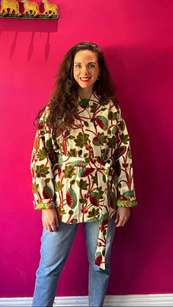 Suzani Cotton Jacket - Water Lily