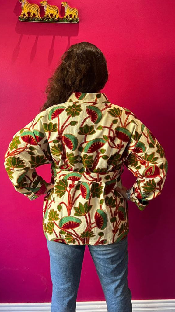 Suzani Cotton Jacket - Water Lily