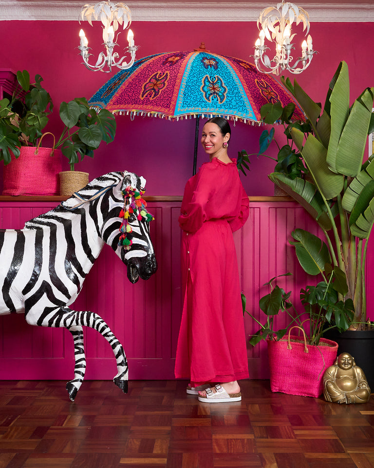 Tessji Double Layer Palazzo Pants - Hot Pink