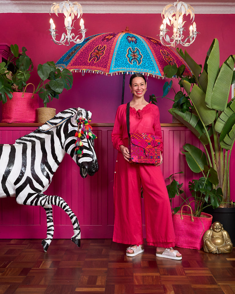 Tessji Double Layer Palazzo Pants - Hot Pink