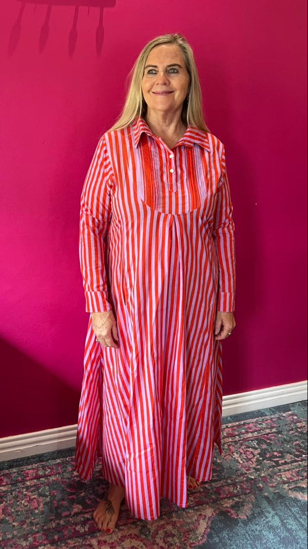 Maharani Orange and Mauve Stripe