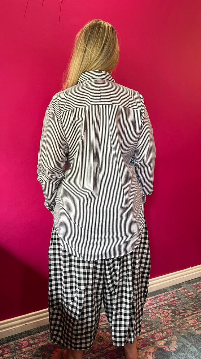 Beverley Blouse 2.0 Black & White Stripe