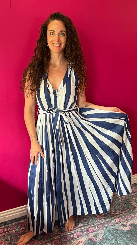 Avatar Dress - Navy & White Stripe