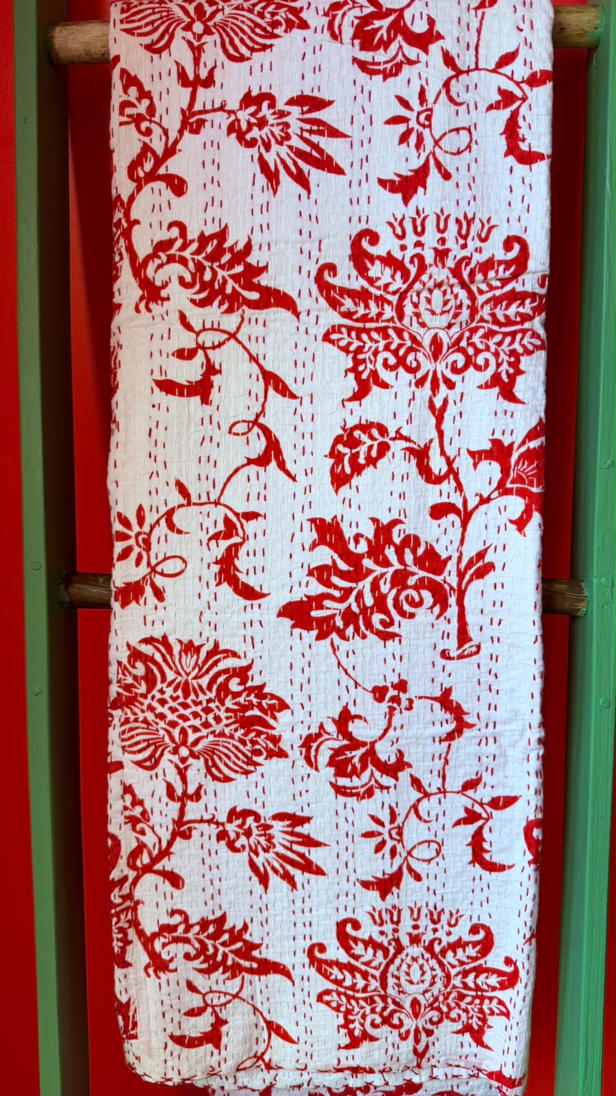White with Coral Blooms